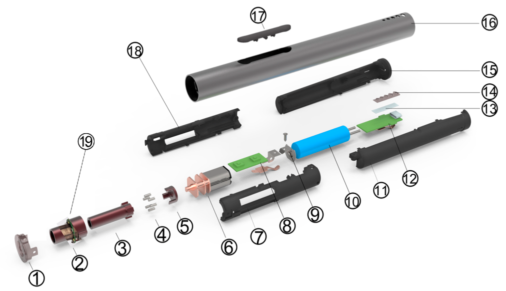 ЗУБР 4 Vmax, аккумуляторная отвертка для точных работ, 20 бит, Профессионал (ОТР-4 Н20) - разборная схема